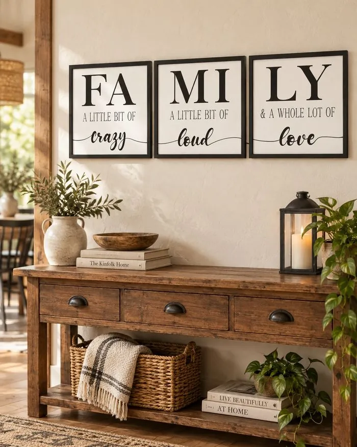 Three Piece Family sign