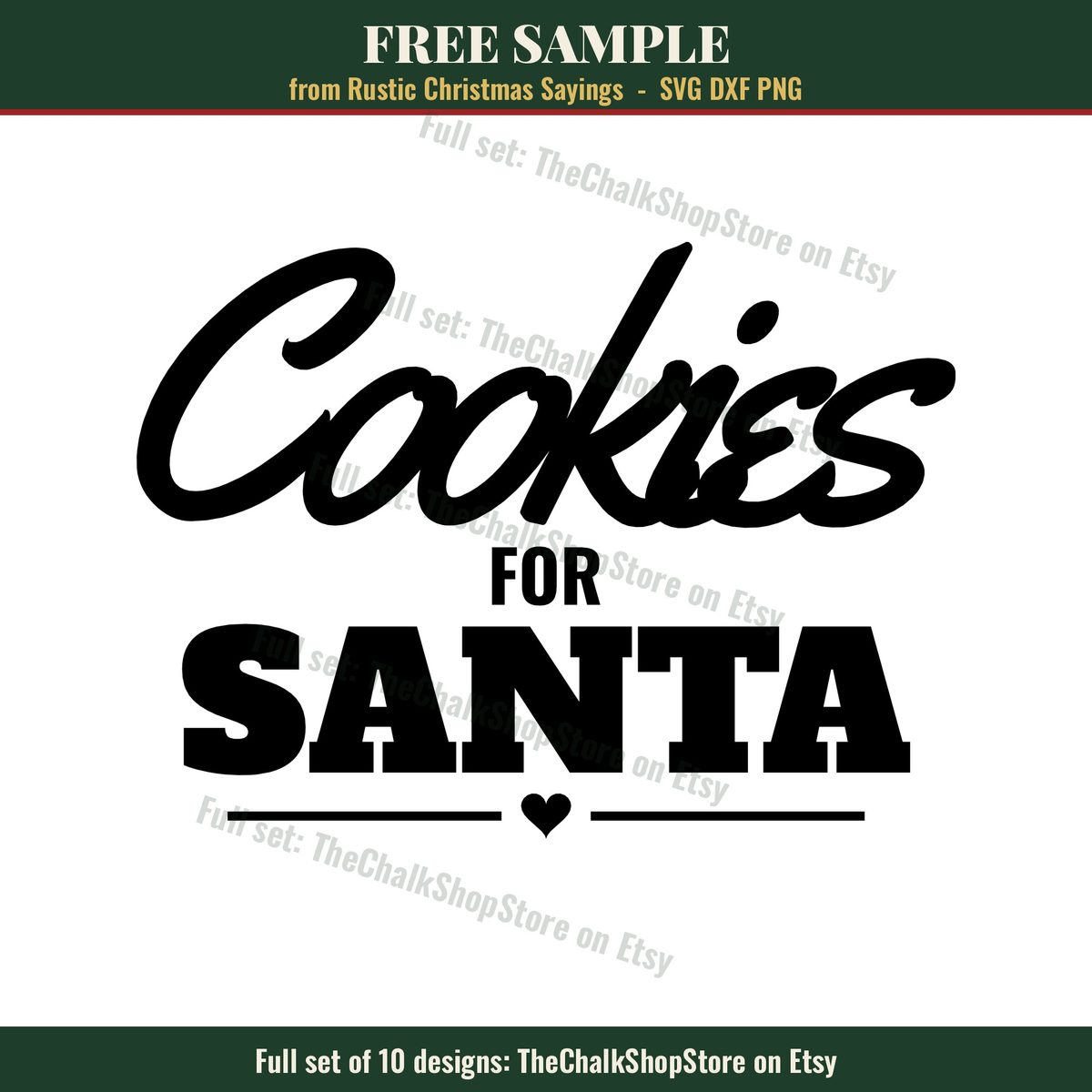 Cookies for Santa rustic Christmas SVG cut file design