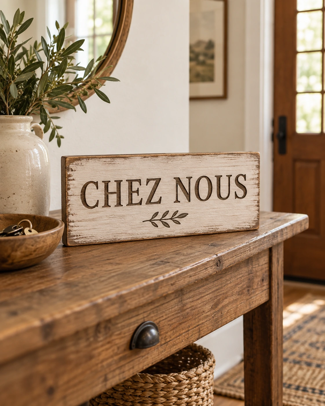 Chez Nous displayed in a warm styled setting
