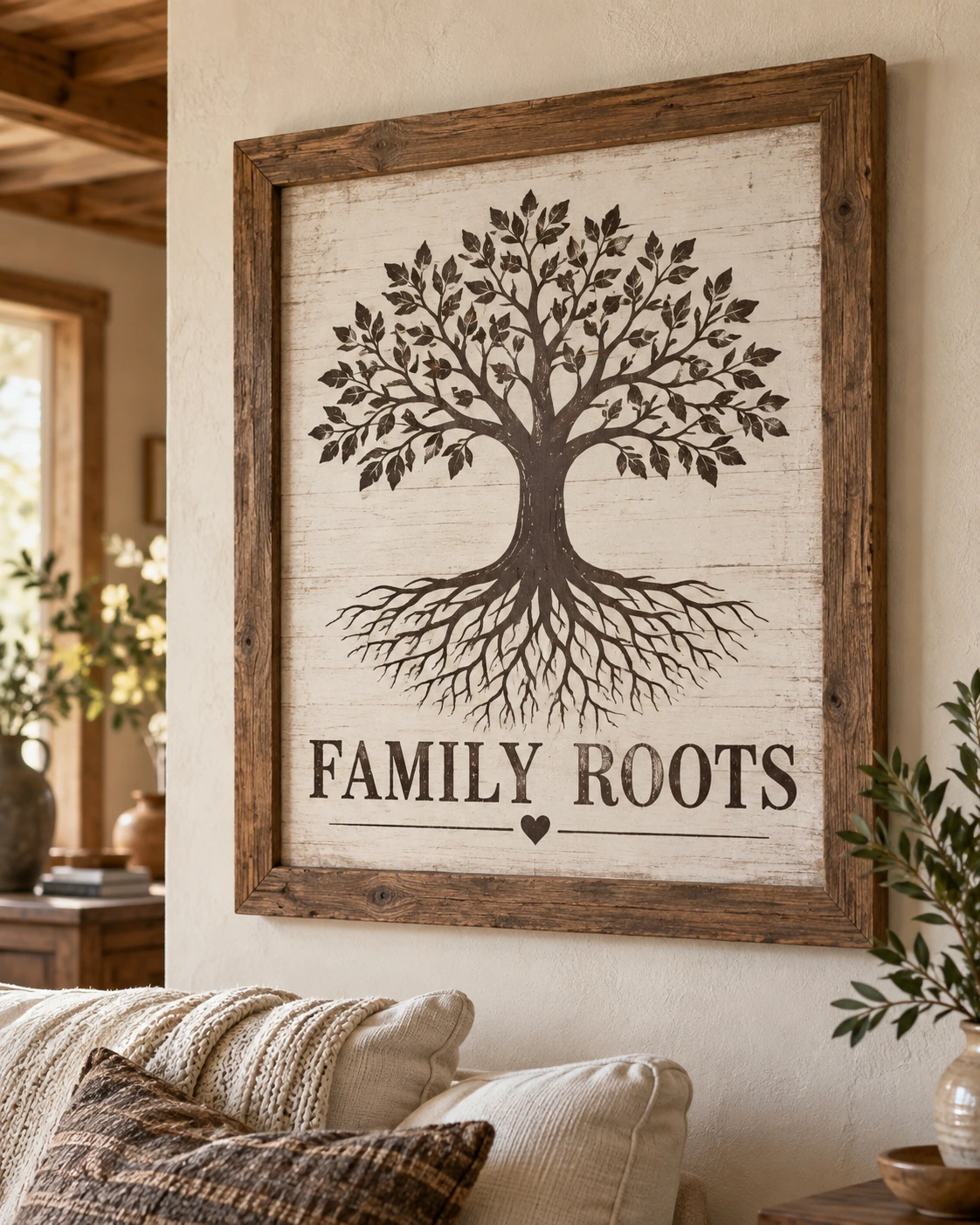 Family Roots displayed in a warm styled setting