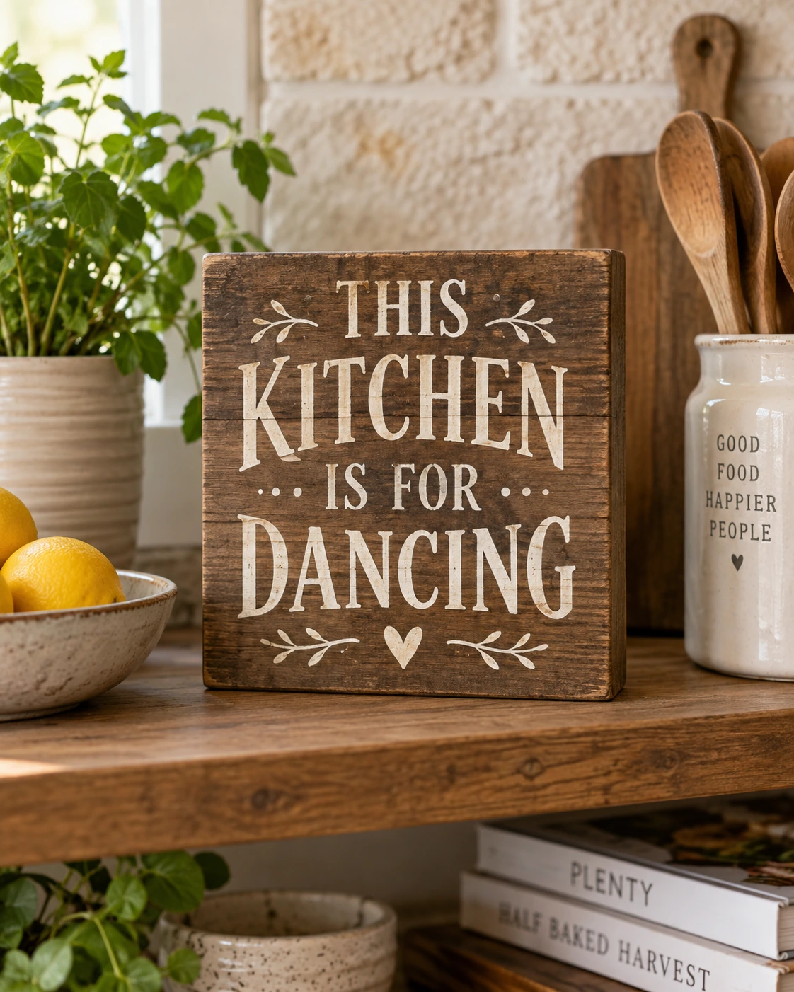 Kitchen Dancing displayed in a warm styled setting