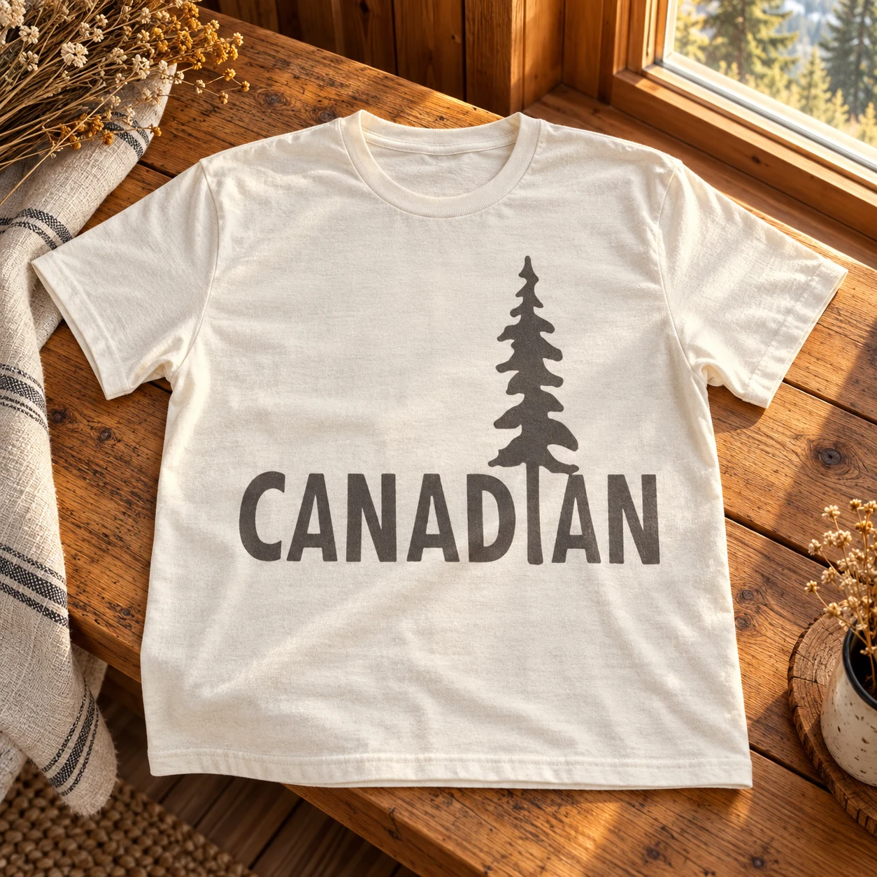 Canadian T-Shirt in a warm styled setting