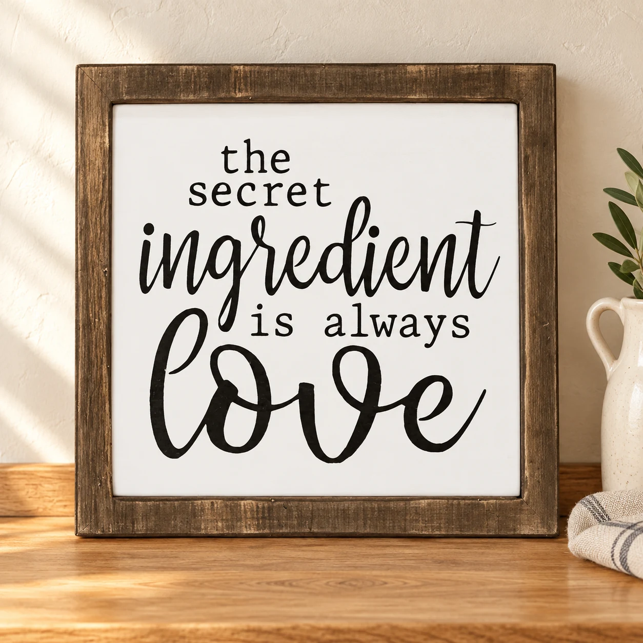 The Secret Ingredient Is Love in a warm styled setting