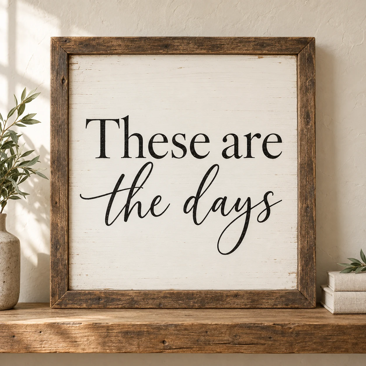 These Are the Days in a warm styled setting