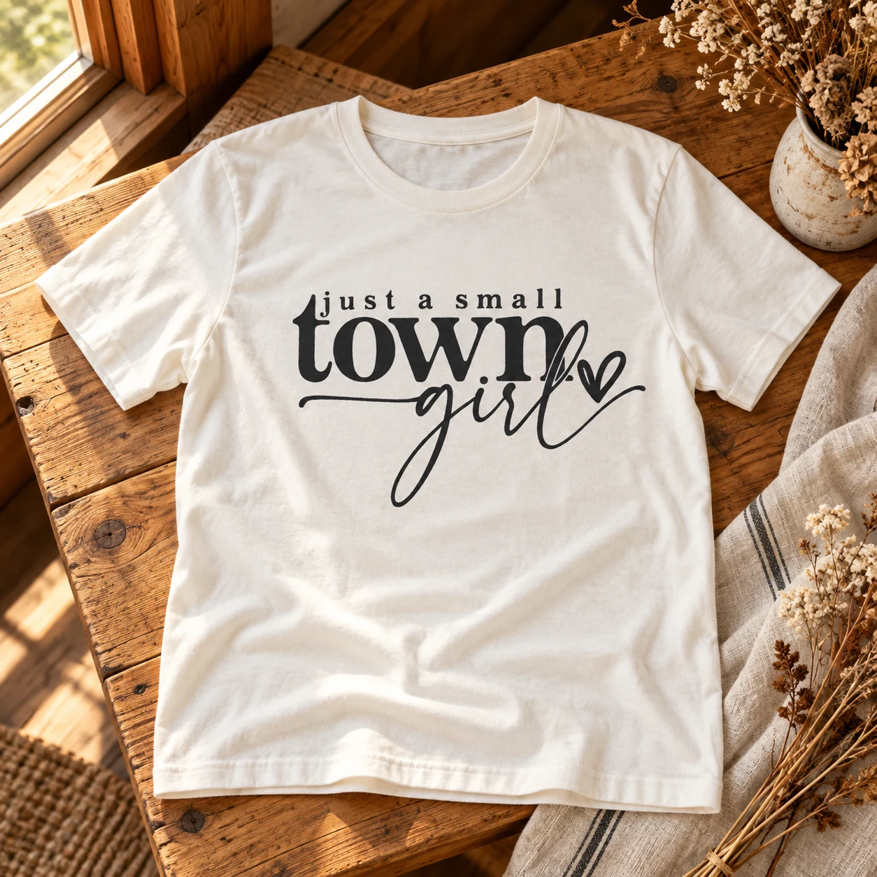 Small Town Girl T-Shirt in a warm styled setting
